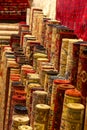 Rolls of carpets in shop Istanbul Turkey Royalty Free Stock Photo