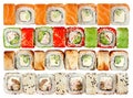 Rolls collection closeup on white Royalty Free Stock Photo
