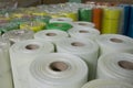 Rolls of colored fiberglass mesh, building materials for wall insulation Royalty Free Stock Photo