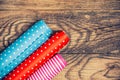 Rolls of colored wrapping paper Royalty Free Stock Photo