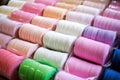 rolls of elastic used in undergarments kept ready