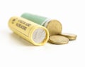 Rolls of Euro coins Royalty Free Stock Photo
