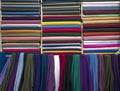 Fabric industry, textile store colorful fabric and silk. fabric background