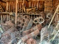 Rolls Of Fencing Inside A Barn Royalty Free Stock Photo