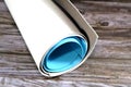 Rolls of glittered colorful Eva foam sheets, colored cardboard, rubber pad, sponge papers for school arts and crafts, pile of