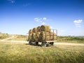 Rolls of haystacks on a truck