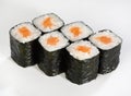 Rolls hosomaki. Thin rolls with salmon Royalty Free Stock Photo