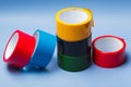 Rolls of insulation adhesive tape multicolored isolating tape Royalty Free Stock Photo