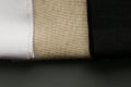Rolls of linen fabric of different colors Royalty Free Stock Photo