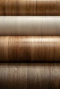 Rolls of linoleum. Closeup of rolls of new linoleum on the window of a hardware store. Royalty Free Stock Photo