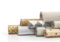 Rolls of linoleum with different texture Royalty Free Stock Photo