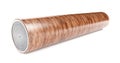 Rolls of linoleum with wood texture. 3d illustration