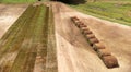 Fresh Sod grass being laid on dirt field Royalty Free Stock Photo