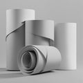 Rolls of Paper. Background From Folded Sheets of Cardboard. Cardboard for Creativity, Folded with Curls. Abstract Background, Royalty Free Stock Photo