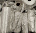 Rolls of plastic bags, roll with transparent plastic bags Royalty Free Stock Photo