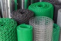 Rolls of plastice and steel wire mesh