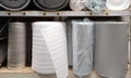 Rolls of polyethylene foam and foil thermal insulation material Royalty Free Stock Photo