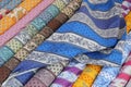 Rolls of Provencal textile Royalty Free Stock Photo