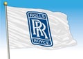 Rolls Royce cars international group, flags with logo, illustration