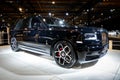 Rolls-Royce Cullinan Black Badge luxury SUV car at the Autosalon 2020 Motor Show. Brussels, Belgium - January 9, 2020 Royalty Free Stock Photo