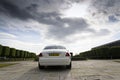 Rolls-Royce Ghost in front of the Goodwood plant on August 11, 2016 in Westhampnett, United Kingdom. Royalty Free Stock Photo