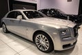 Rolls Royce Ghost luxury car model showcased at the Brussels Autosalon Motor Show. Belgium - January 18, 2019