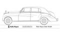 Rolls-Royce Silver Wraith vintage car silhouette Royalty Free Stock Photo