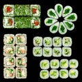 Rolls set closeup square frame Royalty Free Stock Photo