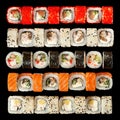 Rolls set closeup square frame Royalty Free Stock Photo