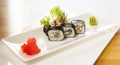 Rolls set on a platter. Popular Japanese or Korean Dish Royalty Free Stock Photo