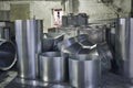 Rolls of steel sheet or iron tubed, industrial production of ventilation pipes