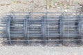 Rolls of steel wire mesh on the ground, horizontal photo Royalty Free Stock Photo