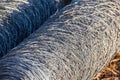 Rolls of steel wire mesh Royalty Free Stock Photo