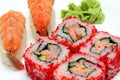Rolls and sushi close-up Royalty Free Stock Photo