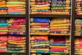 Textile and cloth on oriental market Royalty Free Stock Photo