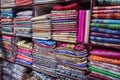 Textile and cloth on oriental market Royalty Free Stock Photo