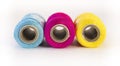 Rolls of thread with CMYK colors. Royalty Free Stock Photo