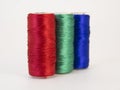Rolls of thread with RGB colors. Royalty Free Stock Photo