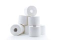 Rolls of toilet paper isolated on white Royalty Free Stock Photo