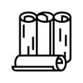 rolls wallpaper line icon vector illustration Royalty Free Stock Photo