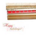 Rolls of wrapping paper with streamer for gifts Royalty Free Stock Photo