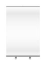 Blank wide roll up banner mock up isolated on a white background Royalty Free Stock Photo