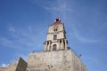 The Roloi clock tower in the medieval historical city of Rhodes Island, Greece Royalty Free Stock Photo