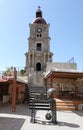 Roloi clock tower in Rhodes old town. Greece.