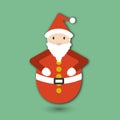 Roly Poly toy Santa Claus. Flat card for Crictmas and New Year.