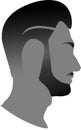 A man`s profile. Male face. Men`s hair, beard, mustache. Gradient. Royalty Free Stock Photo