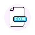 ROM file format, extension color line icon Royalty Free Stock Photo