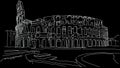 Roma City Outline Animation Hand Drawn Sketch