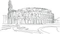 Roma City Outline Hand Drawn Sketch