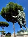 Roma, Fori Imperiali road with statue of Nerva 2